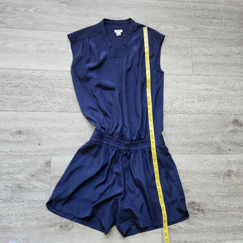 J. Crew Navy Blue Sleeveless Romper Womens 2 Shorts Summer Style C6592